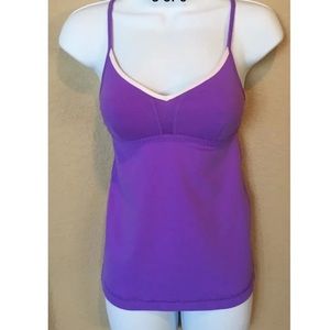 Lululemon Live Lightly Top Power Purple White Sz 4